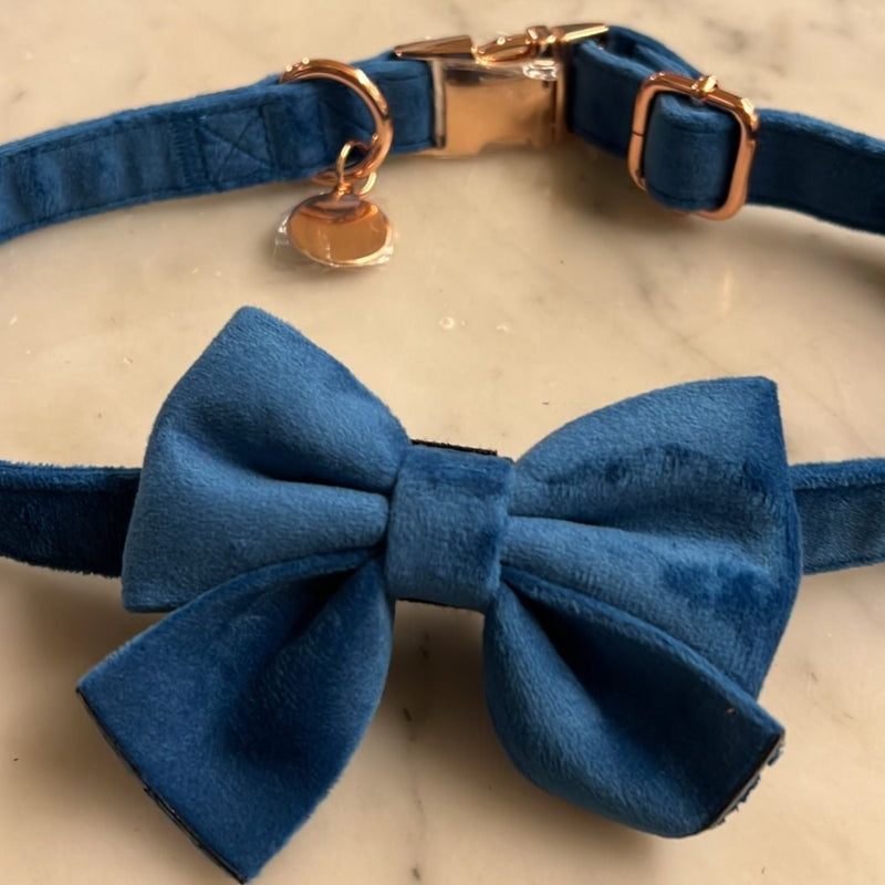 Velvet Bow tie Dog Collar