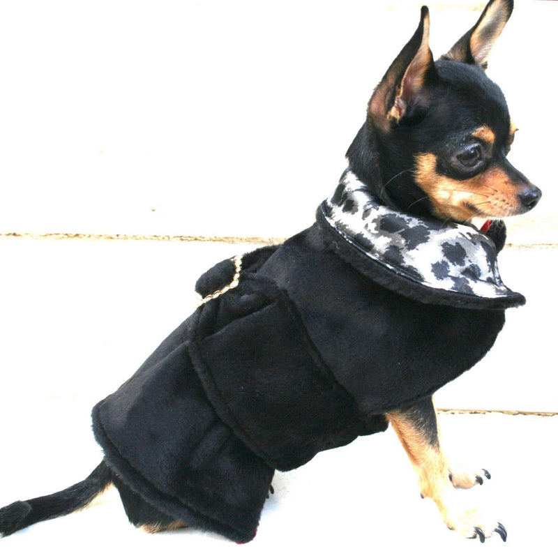Abrigo de perro de terciopelo negro - BARCELONADOGS