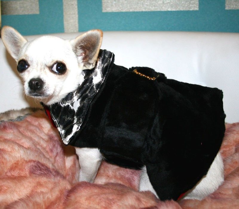 Abrigo de perro de terciopelo negro - BARCELONADOGS