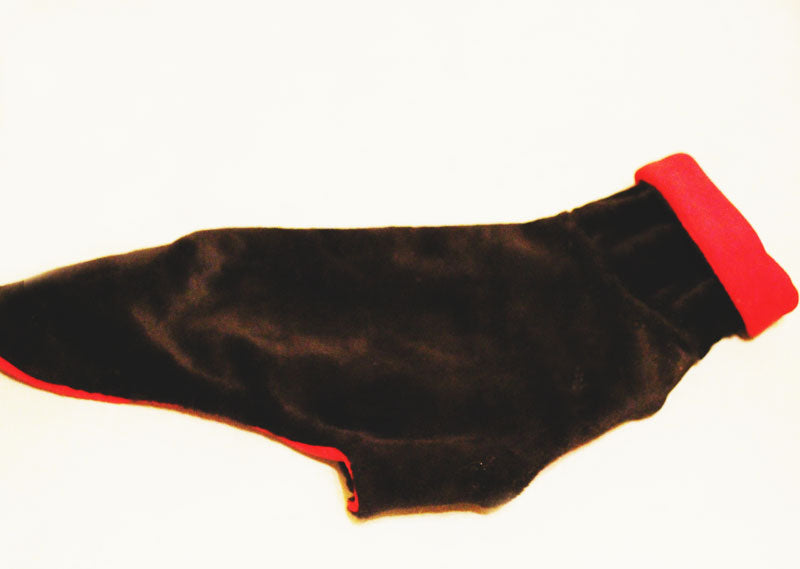 XS Abrigo de galgo italiano de piel negra de imitación.