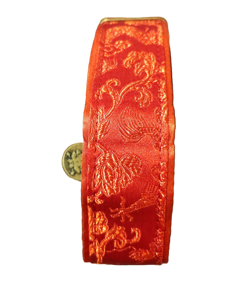Red decorative  martingale collar for dogs 