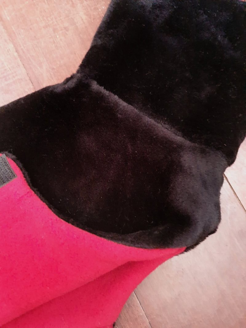 XS Italian Greyhound coat in black faux fur